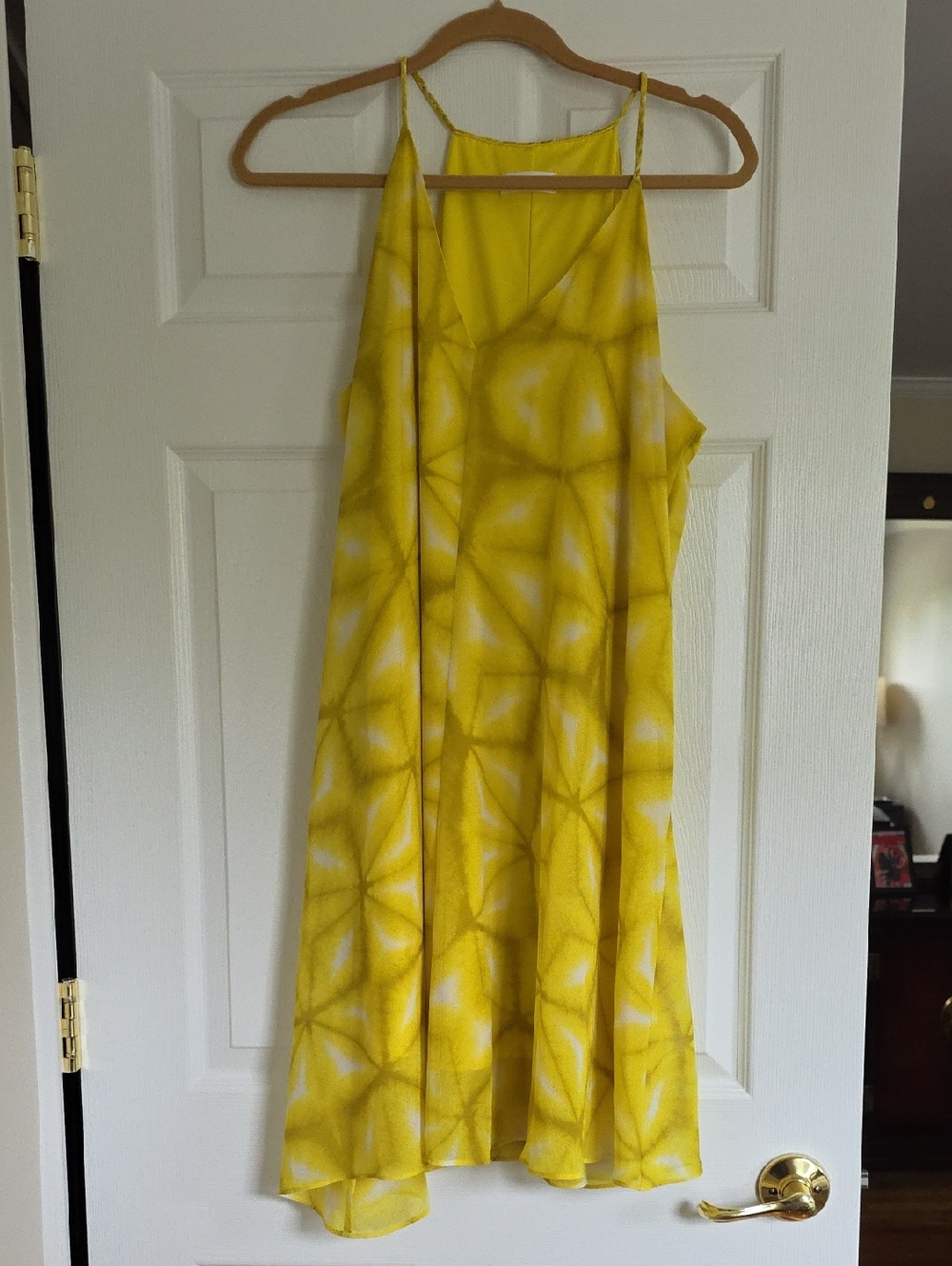 Calvin Klein Size 14 Yellow & White Lined Sundress.